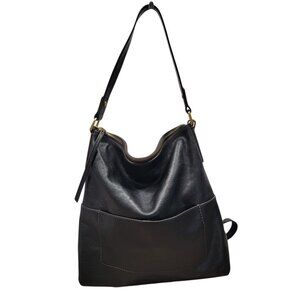 FOSSIL "Amelia" Black Pebbled Leather Hobo Bag, Excellent Used Condition